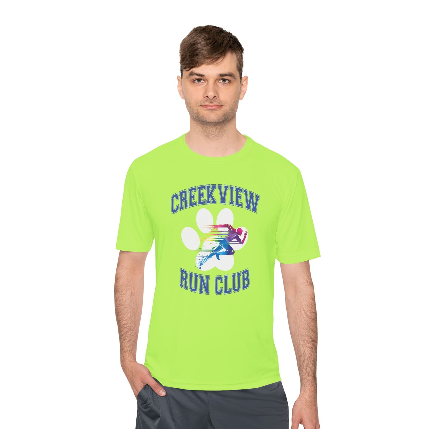 Neon Green Run Club Adult Athletic Tee