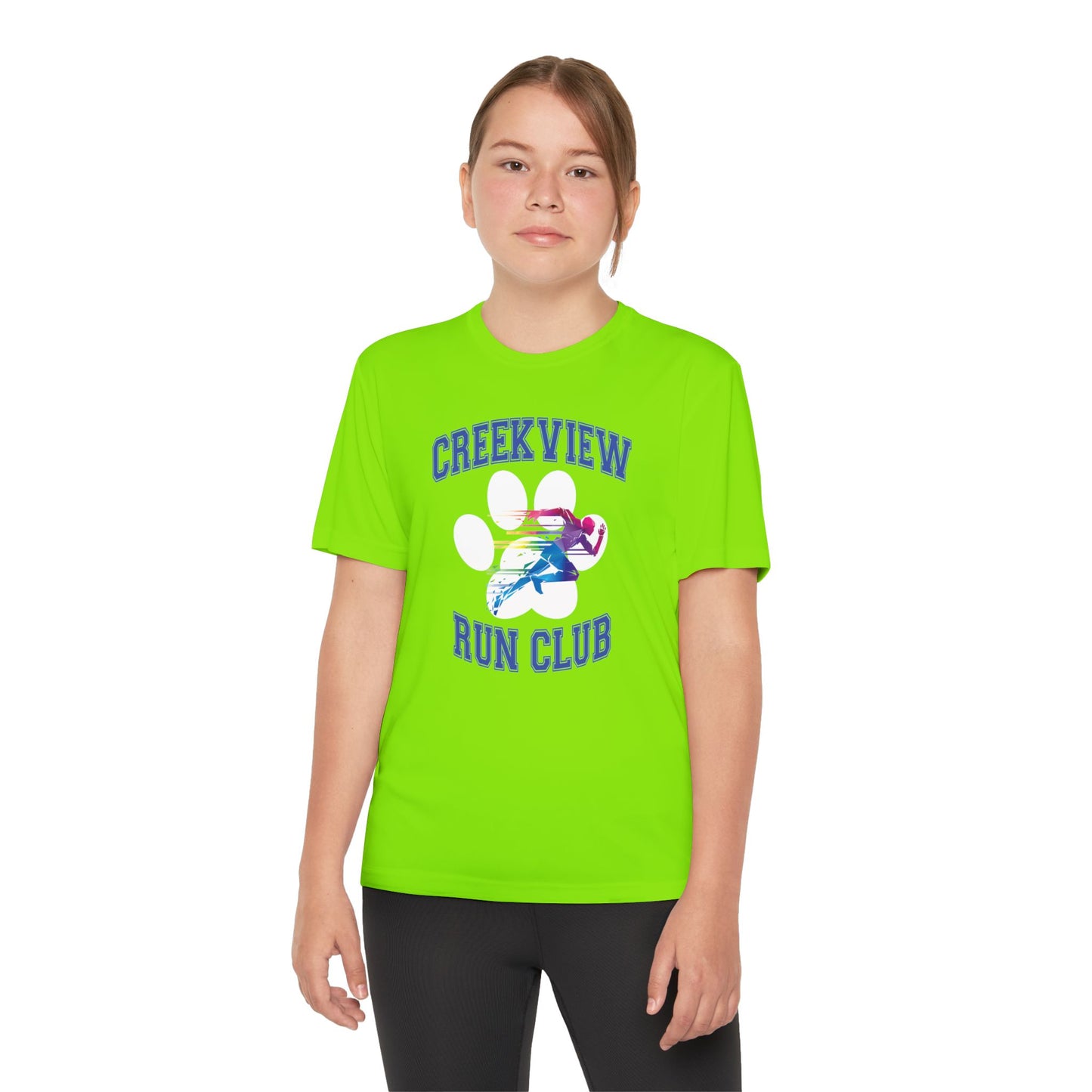 Neon Green Run Club Youth Athletic Tee