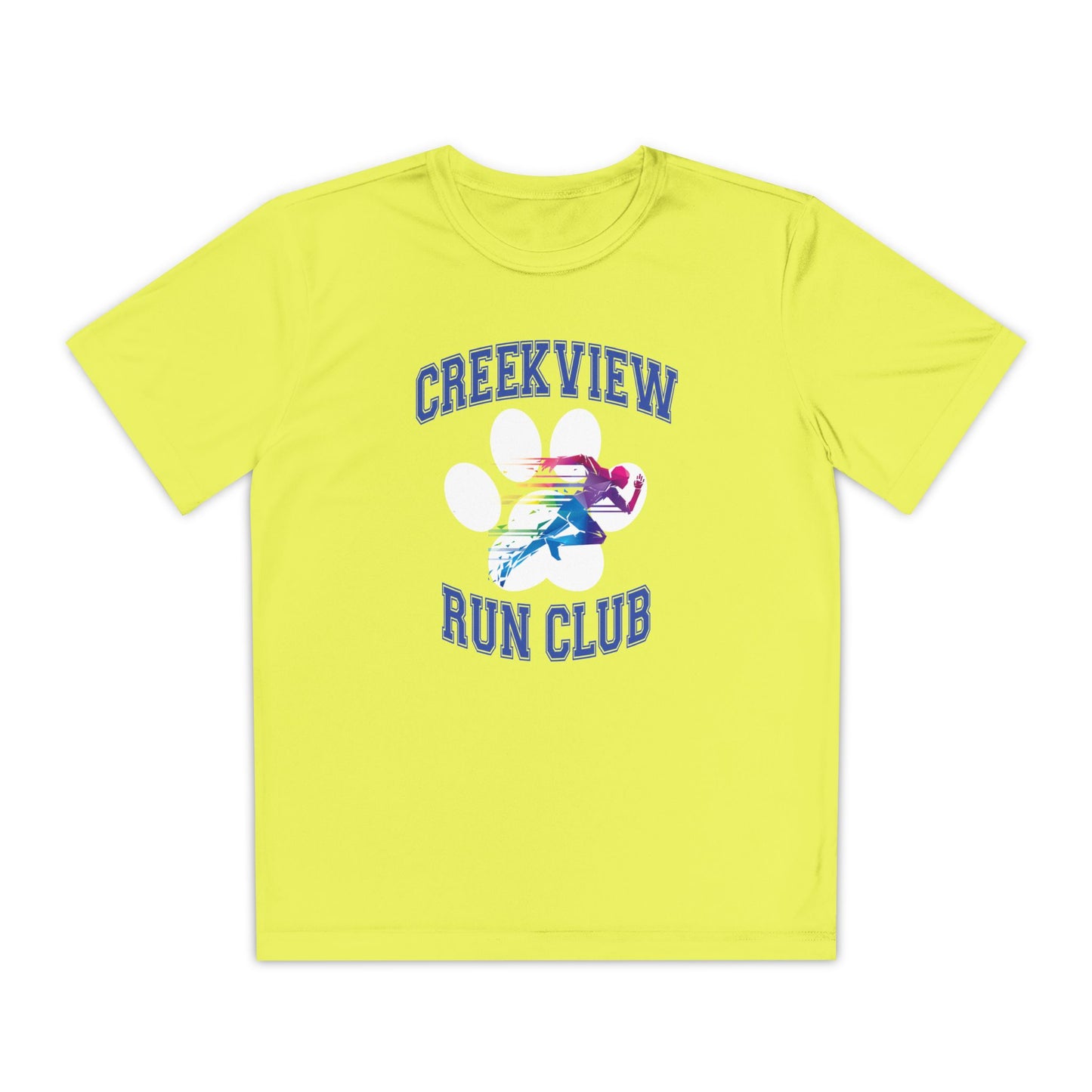 Neon Yellow Run Club Youth Athletic Tee