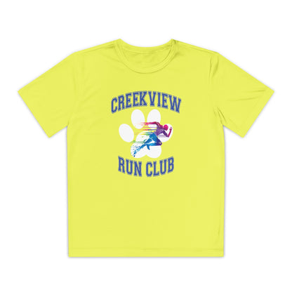 Neon Yellow Run Club Youth Athletic Tee