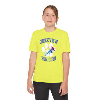 Neon Yellow Run Club Youth Athletic Tee