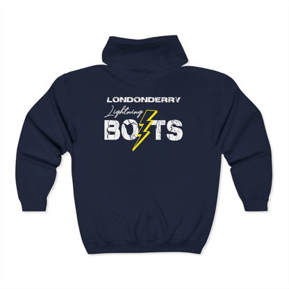 Bolts Adult Grey & Navy Unisex Heavy Blend™ Full Zip Hoodie