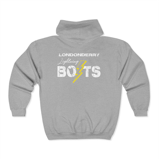 Bolts Adult Grey & Navy Unisex Heavy Blend™ Full Zip Hoodie