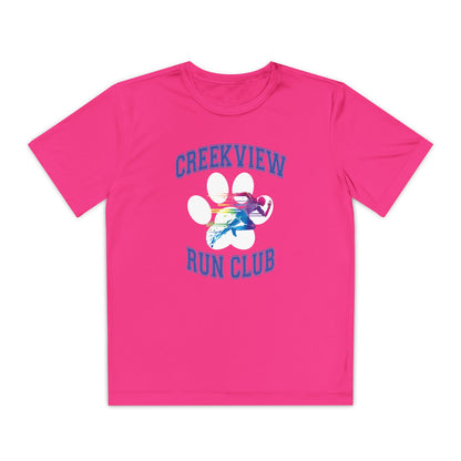 Neon Pink Run Club Youth Athletic Tee