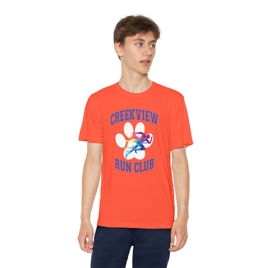 Neon Orange Run Club Youth Athletic Tee