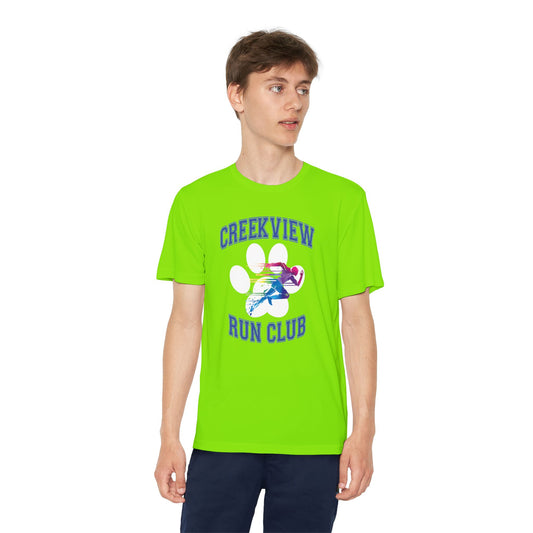 Neon Green Run Club Youth Athletic Tee