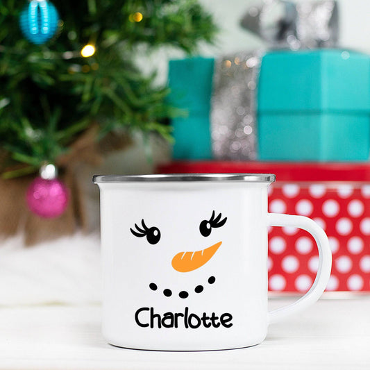 Personalized Girl Snowman Mug | Stocking Stuffer