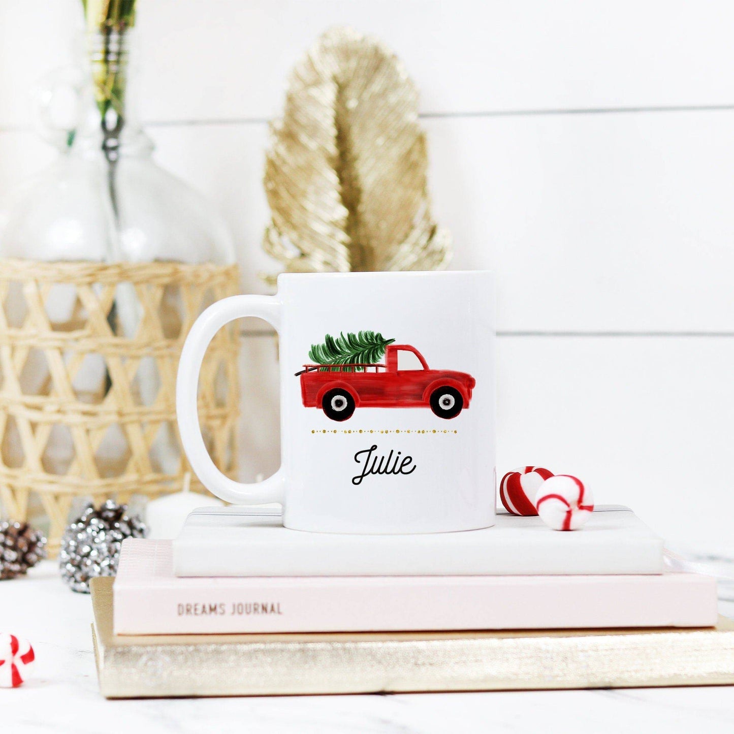 Personalized Red Truck Mug