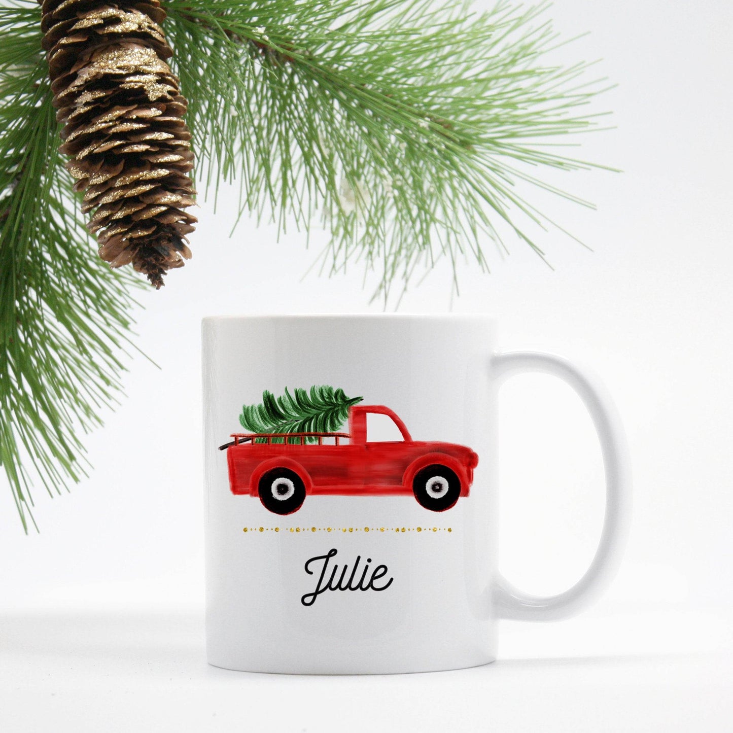 Personalized Red Truck Mug