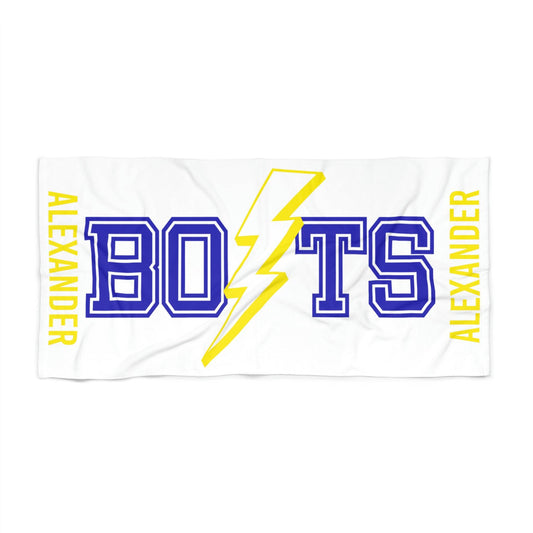 Bolts Heavyweight Personalized Beach Towel