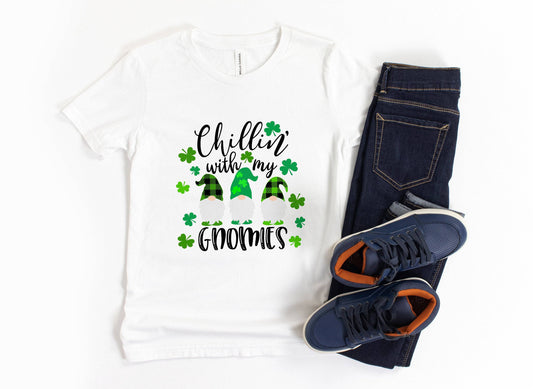 Chillin' with my Gnomies - Kids St. Patrick's Day Shirt