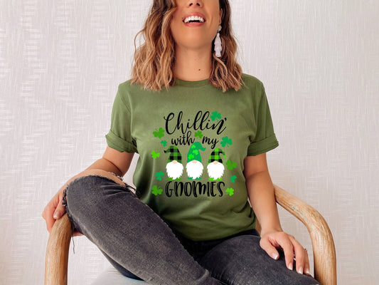 Chillin' With My Gnomies - Women's St. Patrick's Day Shirt