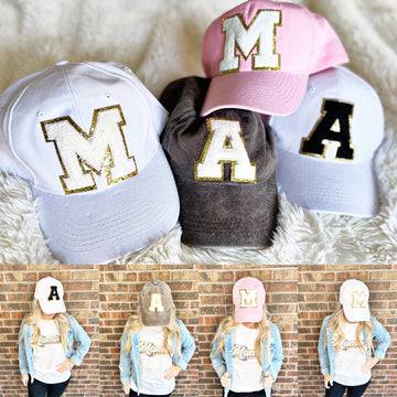 Glitter Initial Hats