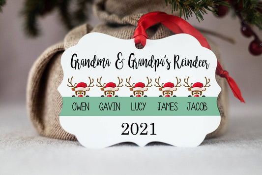 Grandma & Grandpa's Reindeer Ornament | Green Design