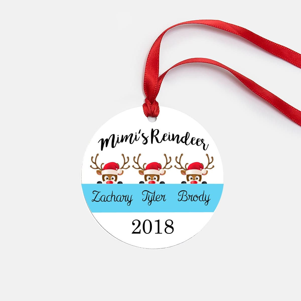 Grandma's Reindeer Round Ornament | Personalized