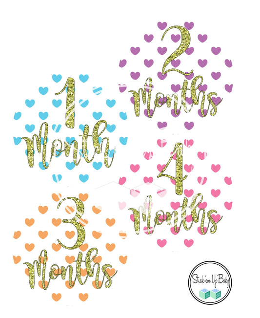 Hearts | Monthly Baby Stickers | Stick’em Up Baby™