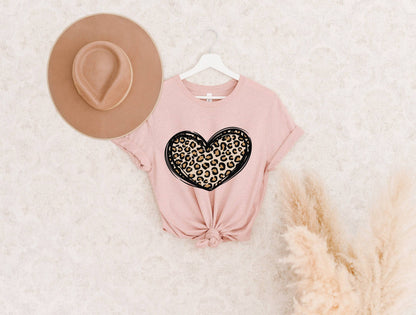 Leopard Heart Shirt - Valentine's Day Shirt for Women