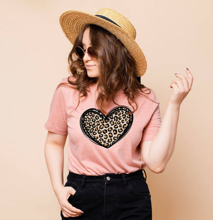 Leopard Heart Shirt - Valentine's Day Shirt for Women