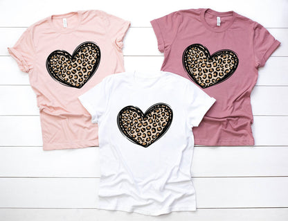 Leopard Heart Shirt - Valentine's Day Shirt for Women