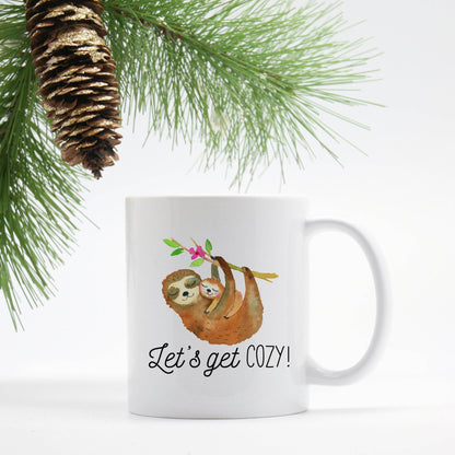 Let's Get Cozy Sloth Mug