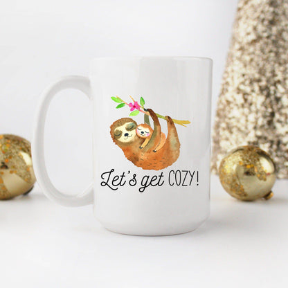 Let's Get Cozy Sloth Mug