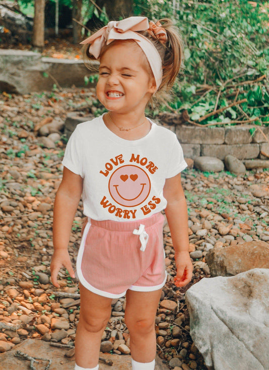 Love More Worry Less Shirt -Kids Valentine's Shirt