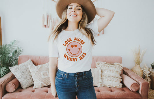 Love More Worry Less Shirt - Women's Valentine's Day Shirt