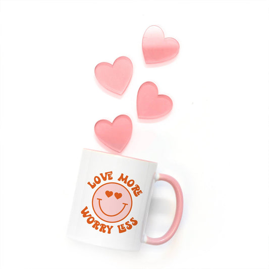 Love More Worry Less - Valentine's Coffee Mug