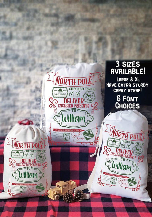 North Pole Deliver Enclosed Santa Sacks