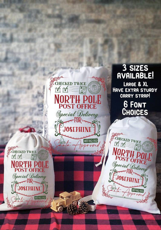 North Pole Post Office Santa Sacks