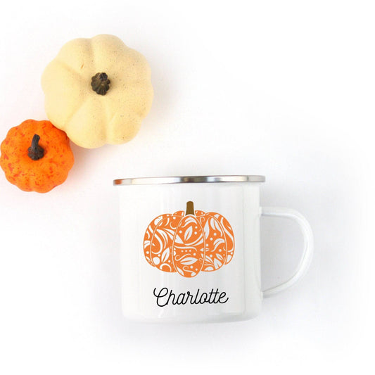 Orange Designer Pumpkin Mug | Fall Mug