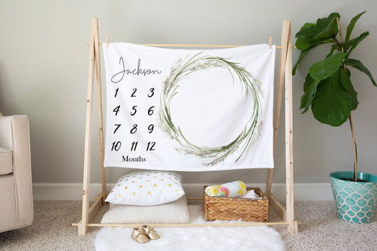 Pampas Grass Baby Milestone Blanket