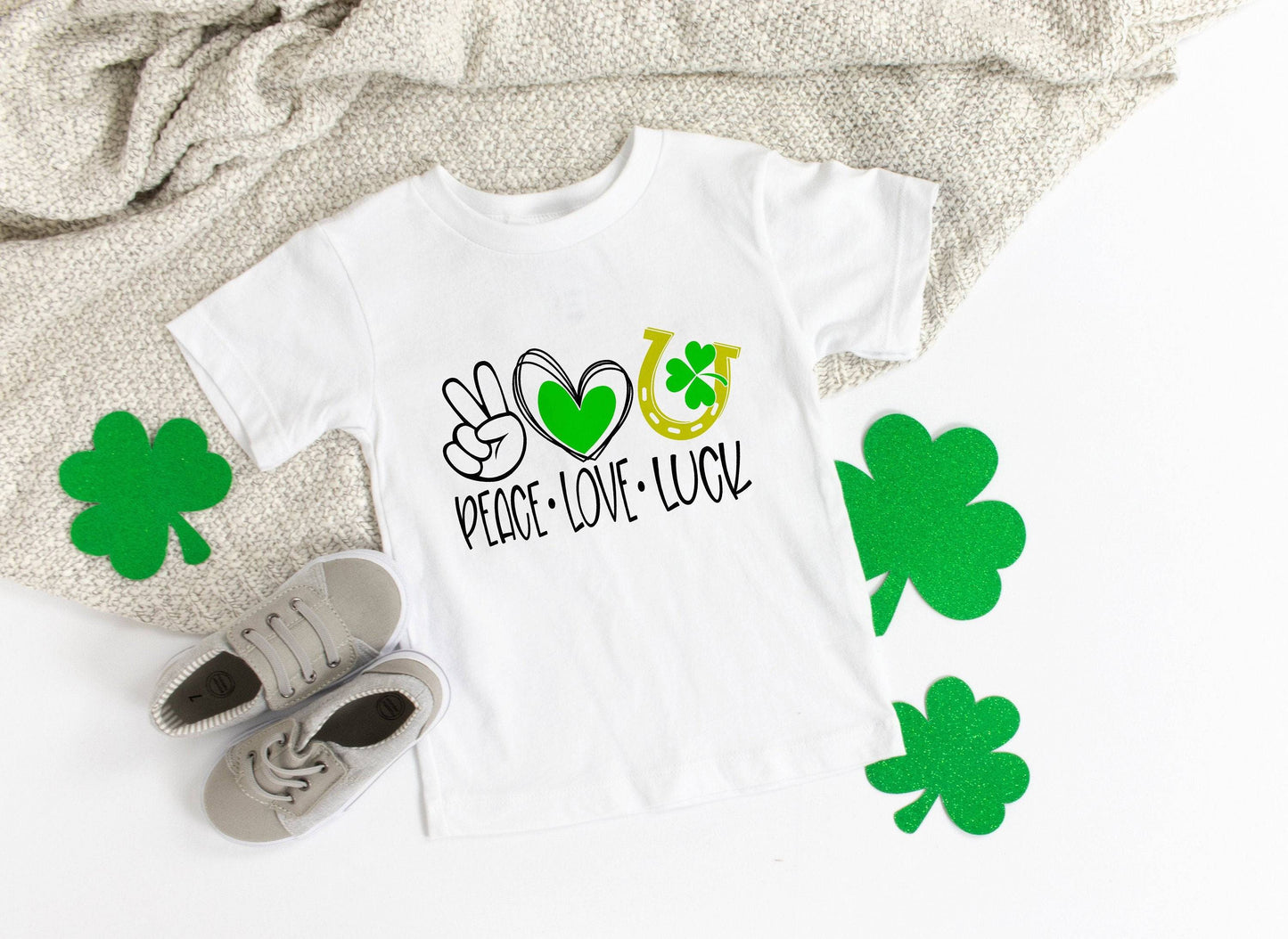 Peace Love Luck Shirt - Kids St. Paddy's Shirt