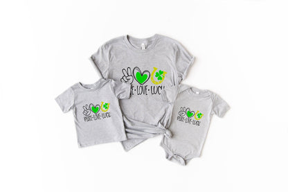 Peace Love Luck Shirt - Kids St. Paddy's Shirt