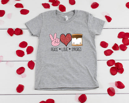 Peace Love S'mores Shirt - Kids Valentines Shirt