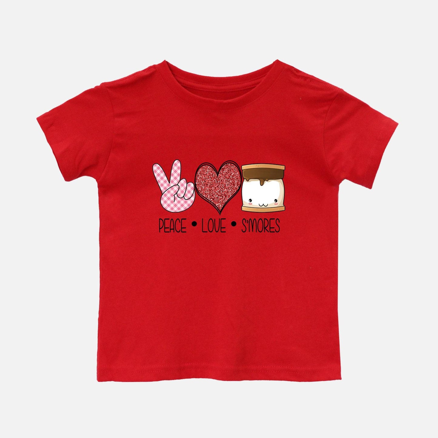 Peace Love S'mores Shirt - Kids Valentines Shirt