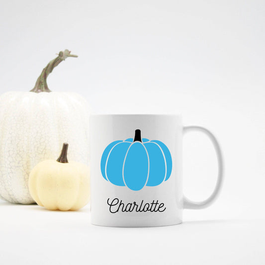 Personalized Blue Pumpkin Mug