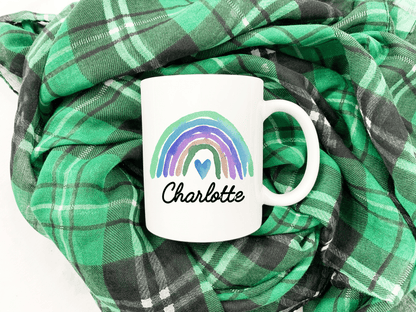 Personalized Blue Rainbow Mug