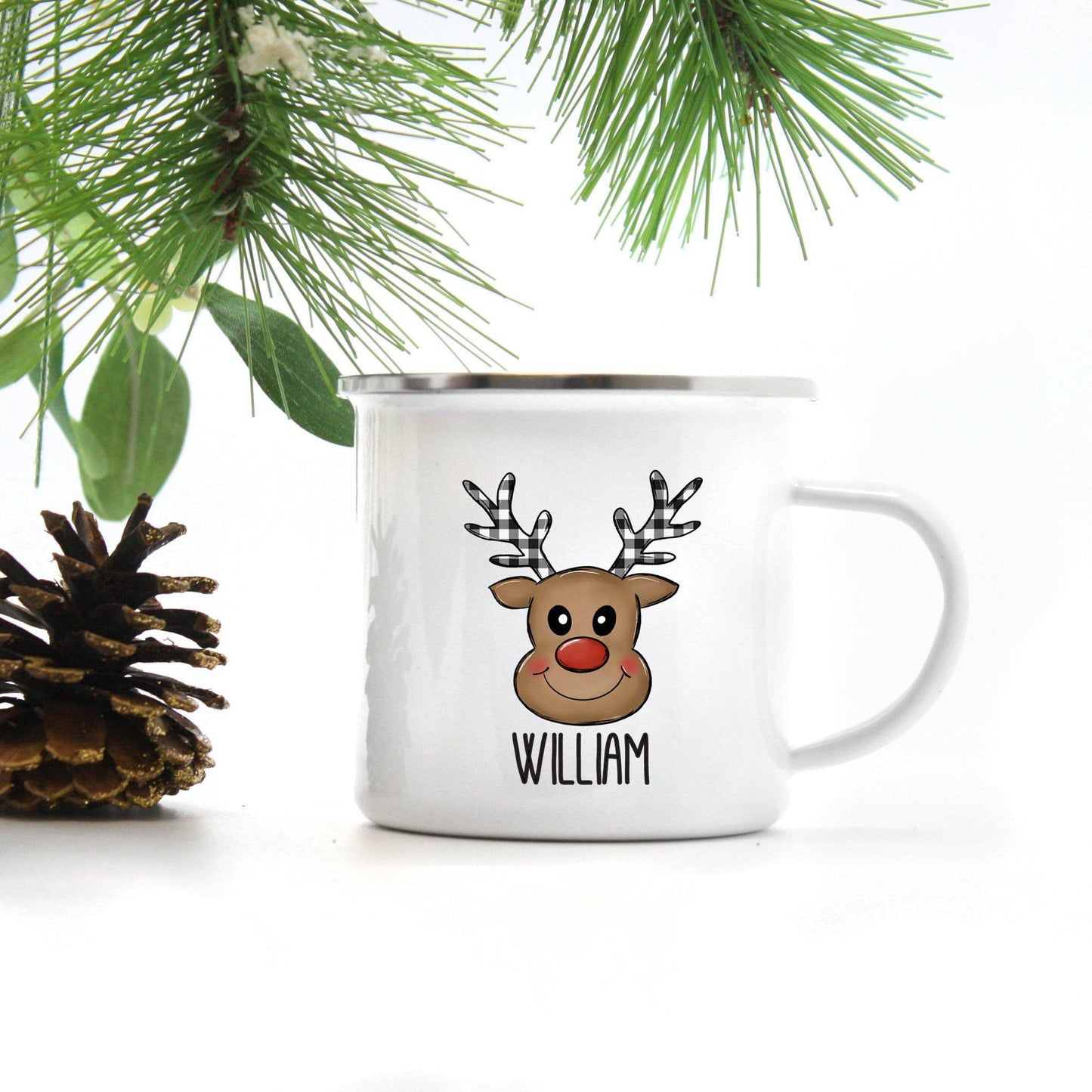 Personalized Boy Reindeer Mug