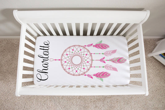 Personalized Dreamcatcher Crib Sheet