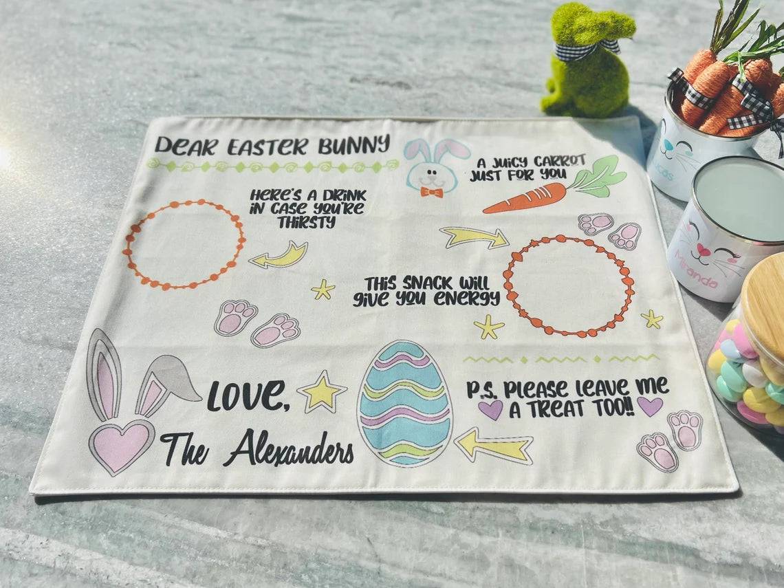 Personalized Easter Bunny Placemat - Easter Decor