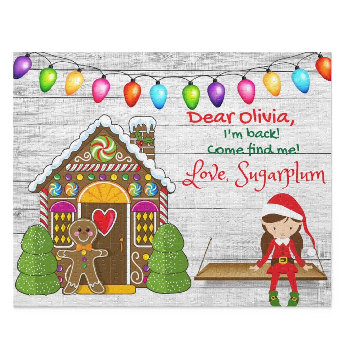 Personalized Elf I'm Back Puzzle | Girl Elf | Gift from Elf