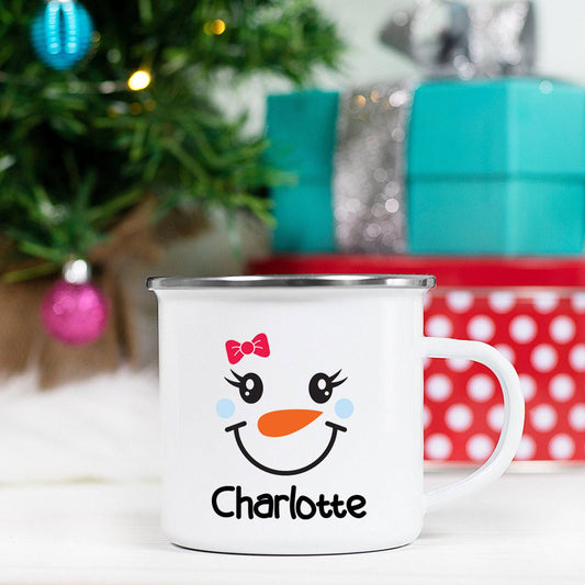 Personalized Girl Snowman Mug