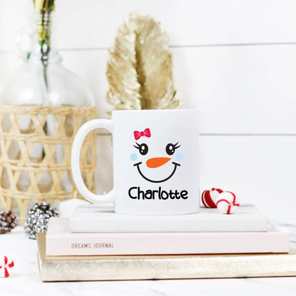 Personalized Girl Snowman Mug