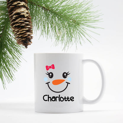 Personalized Girl Snowman Mug