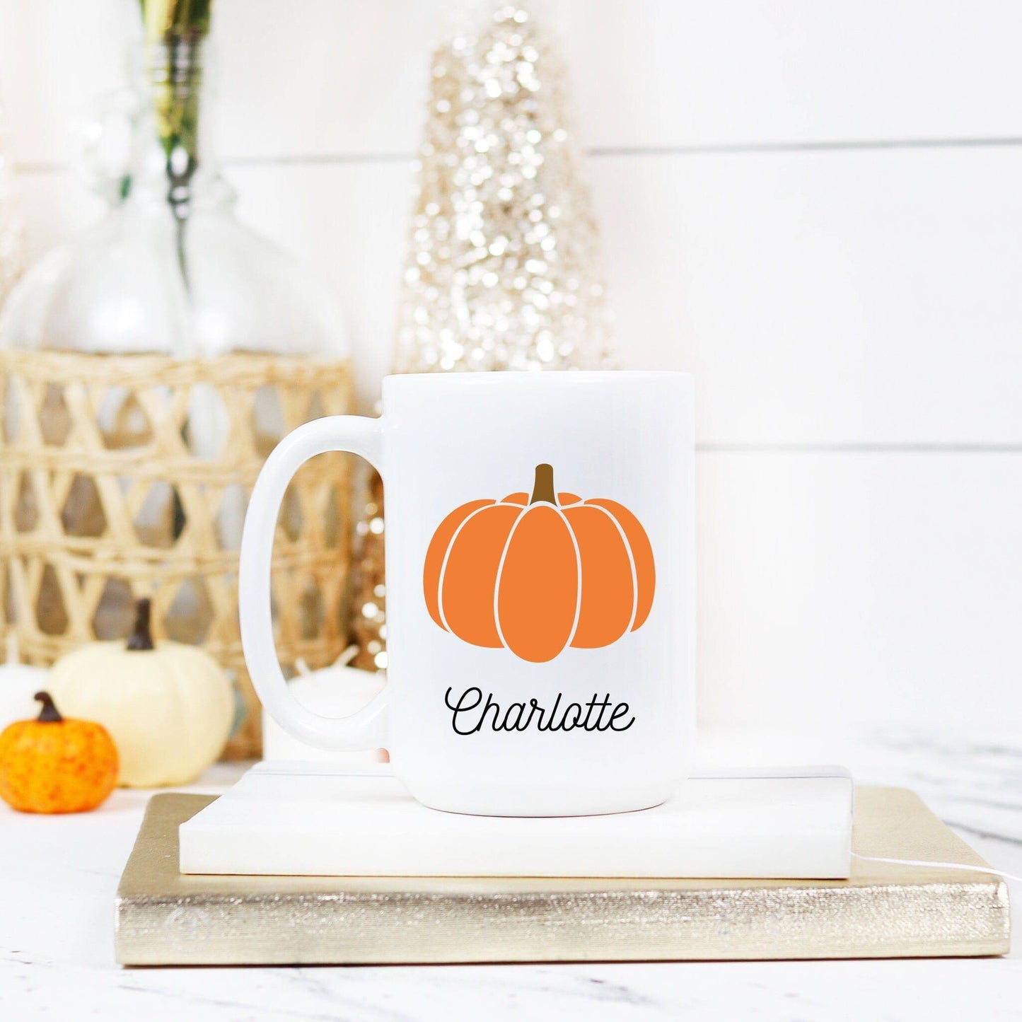 Personalized Orange Pumpkin Mug | Fall Mug