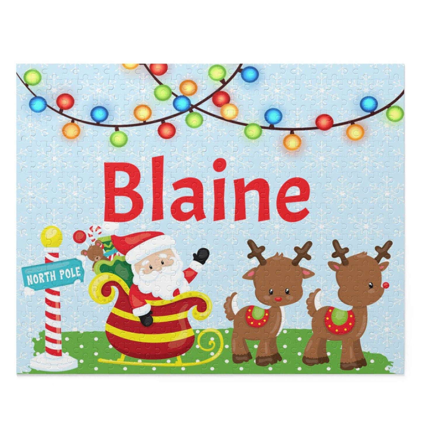 Personalized Santa's Sleigh Puzzle | Stocking Stuffers