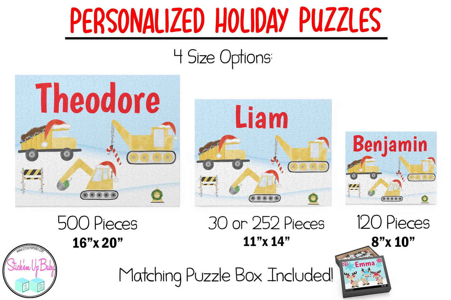 Personalized Santa's Sleigh Puzzle | Stocking Stuffers