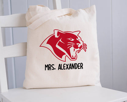 Personalized School Mascot Tote Bag - Cougars