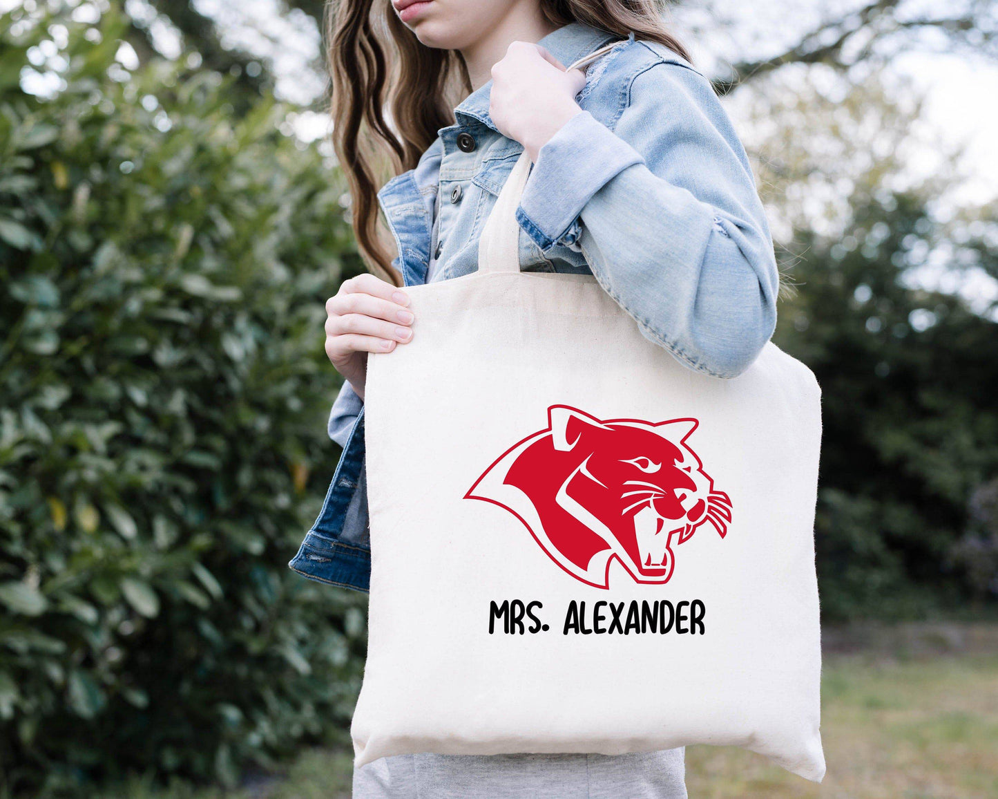 Personalized School Mascot Tote Bag - Cougars